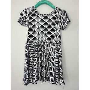 Dotdotsmile Dress Size 12/24 Months Black and White Cap New With Tags